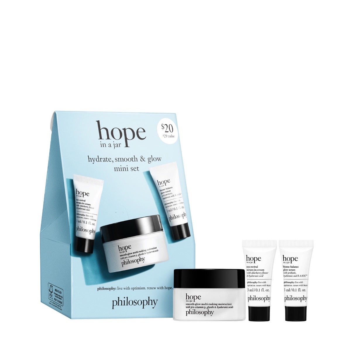 Hope In A Jar Hydrate, Smooth & Glow Mini Set Trio